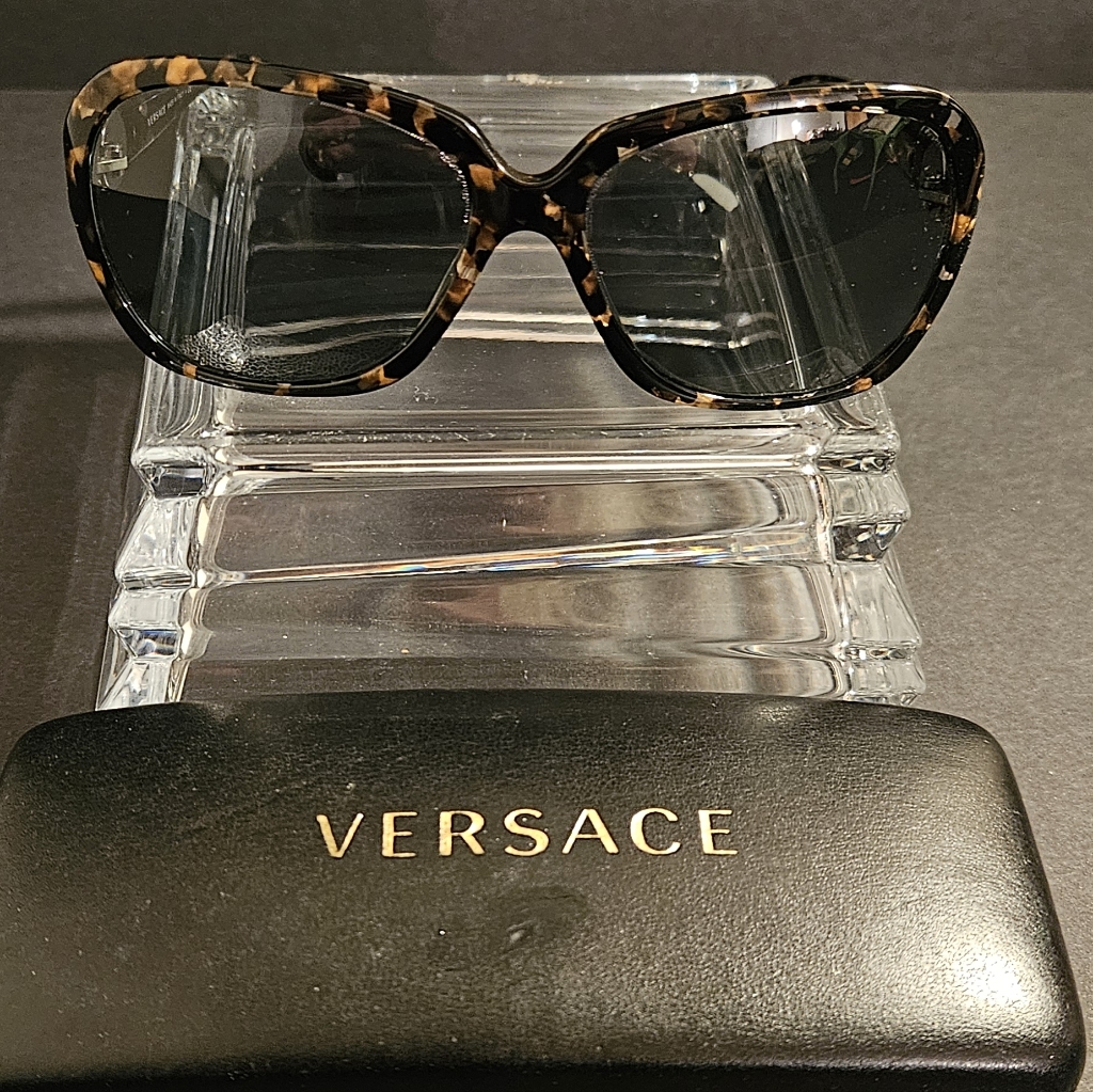 Versace Tortoiseshell Frame Sunglasses With Dark Lenses